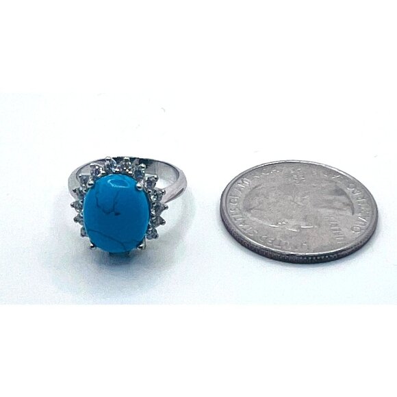 Turquoise stone ring on 925 sterling silver, size 6 - Picture 5 of 8